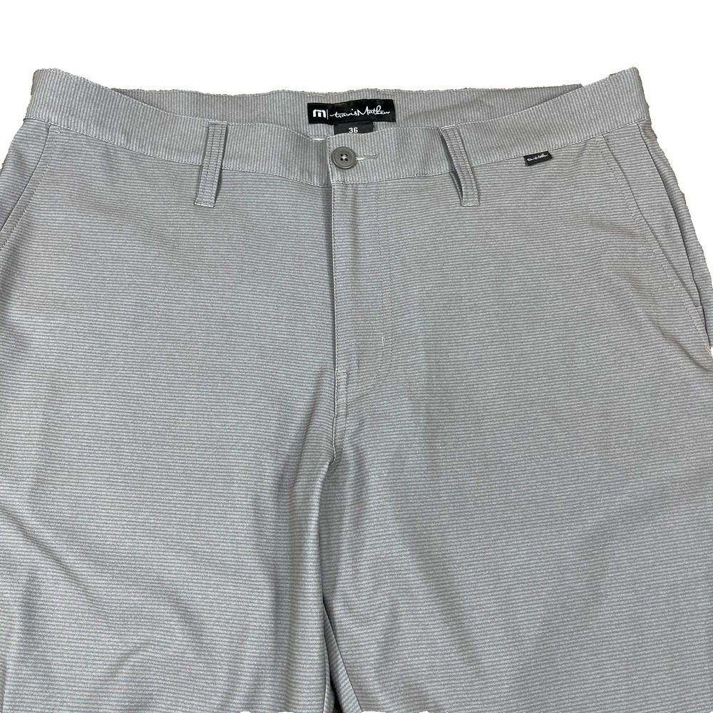 Travis Mathew Pants‎ Mens 36 (36x32) Gray Striped 5 Pocket Golf Stretch